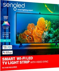 Sengled - Smart LED Wi-Fi TV Light Strip with Video Sync for 70" to 80" TV's - Multicolor