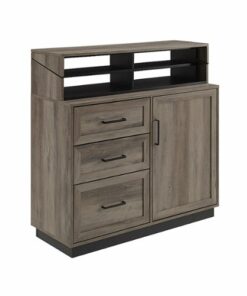 Walker Edison - Modern Adjustable Secretary Desk with Storage - Grey Wash