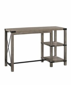 Walker Edison - Modern Farmhouse Metal and Wood Desk - Grey Wash