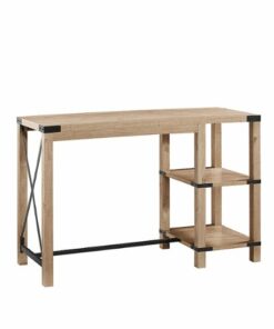 Walker Edison - Modern Farmhouse Metal and Wood Desk - White Oak