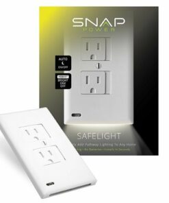 SnapPower - SafeLight Duplex Outlet Wall Plate - White
