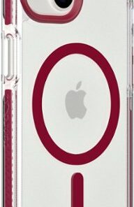 Tech21 - EvoCrystal Case with MagSafe for Apple iPhone 14 - Burgundy