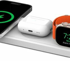 Belkin - BOOST↑CHARGE PRO 3-in-1 Wireless Charging Pad with MagSafe for iPhone 14/13/12 Series Devices - White