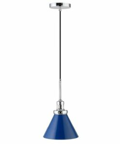 Camden&Wells - Zeno Pendant Light - Blue/Polished Nickel