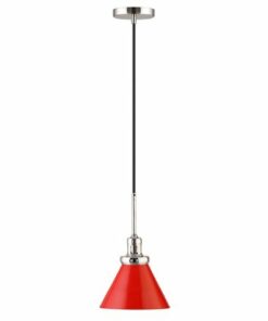 Camden&Wells - Zeno Pendant Light - Poppy Red/Polished Nickel