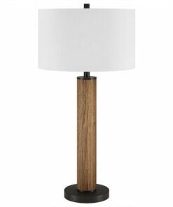 Camden&Wells - Harlow Table Lamp - Rustic Oak/Blackened Bronze