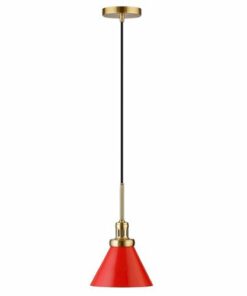 Camden&Wells - Zeno Pendant Light - Poppy Red/Brass