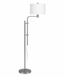 Camden&Wells - Polly Height-Adjustable Floor Lamp - Brushed Nickel