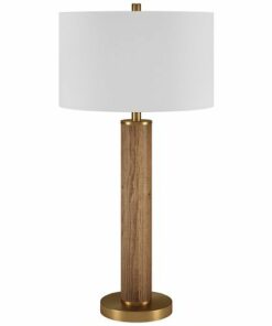 Camden&Wells - Harlow Table Lamp - Rustic Oak/Brass