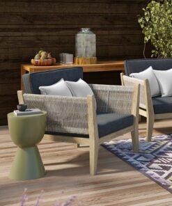 Simpli Home - Cayman Outdoor Conversation Chair - Slate Grey