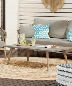 Simpli Home - Belize Outdoor Coffee Table - Distressed Weathered Grey