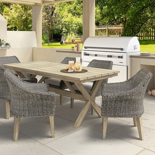 Simpli Home - Cypress Outdoor Dining Chair (Set of 2) - Sky Grey