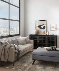 Simpli Home - Owen Square Coffee Table Storage Ottoman - Slate Grey