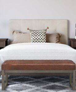 Simpli Home - Casey Ottoman Bench - Distressed Saddle Brown