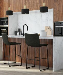 Simpli Home - Warner Bar Stool (Set of 2) - Distressed Charcoal Grey