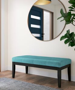 Simpli Home - Lacey Tufted Ottoman Bench - Aqua