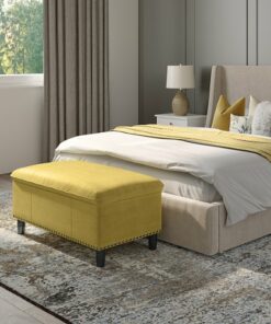 Simpli Home - Emily Storage Ottoman - Dijon Yellow