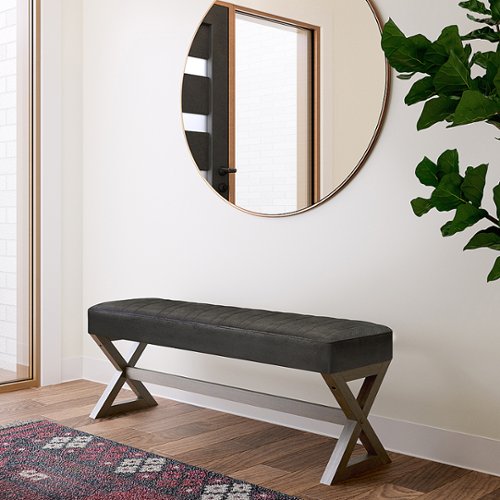 Simpli Home - Salinger Large Ottoman Bench - Distressed Black