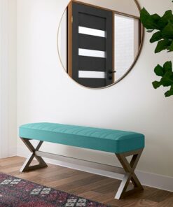 Simpli Home - Salinger Large Ottoman Bench - Aqua