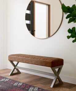Simpli Home - Salinger Large Ottoman Bench - Distressed Saddle Brown