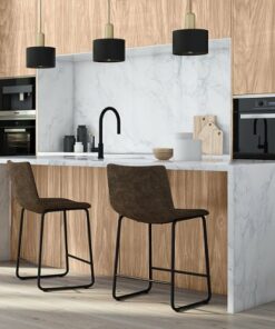 Simpli Home - Warner Counter Height Stool (Set of 2) - Distressed Brown