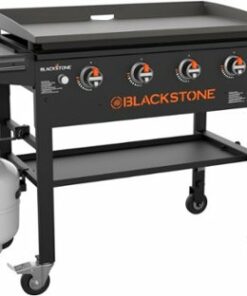 Blackstone - Original 36 In. 4-Burner Outdoor Griddle with Foldable Side Shelves - Black