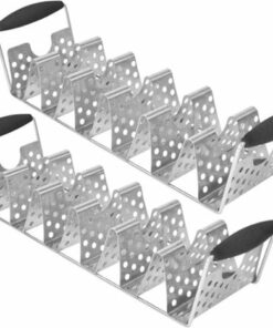 Blackstone - 2 Pack Stainless Steel Taco Rack Pair with Heat-resistant Handles - Silver