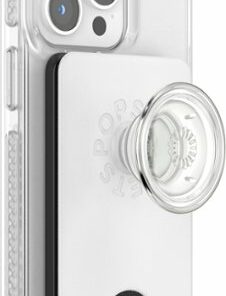 PopSockets - PopWallet+ for MagSafe Devices - White and Clear