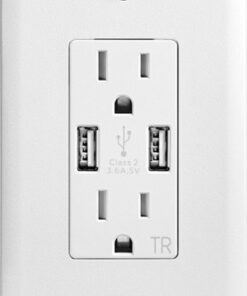 Insignia™ - 2 Pack - 2-Outlet In-Wall Outlet with 2 USB Ports - White