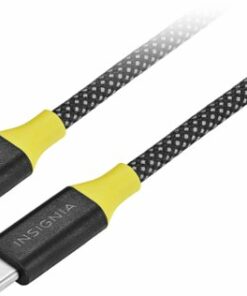 Insignia™ - 8' 100W USB-C to USB-C Braided Cable - Black