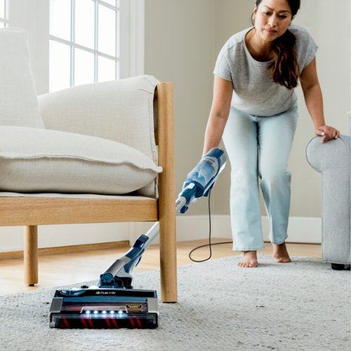 Shark - Stratos UltraLight Corded Stick Vacuum with DuoClean PowerFins HairPro, Self-Cleaning Brushroll, Odor Neutralizer - Navy