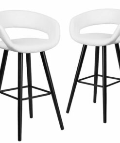 Flash Furniture - Brynn Series Contemporary Vinyl Barstool (set of 2) - White
