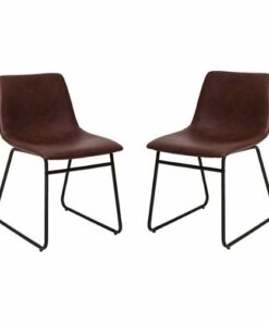 Flash Furniture - Butler 18" High Dining Chair - Dark Brown LeatherSoft/Black Frame