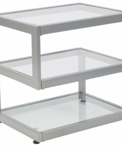 Flash Furniture - Ashmont Collection End Table - Clear/Silver