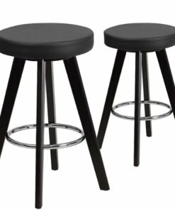 Flash Furniture - Trenton Series Contemporary Vinyl Counter Height Stool (set of 2) - Black