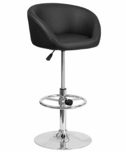 Flash Furniture - Contemporary Adjustable Height Barstool - Black Vinyl