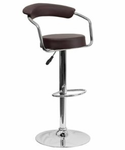 Flash Furniture - Contemporary Vinyl Adjustable Height Barstool - Brown