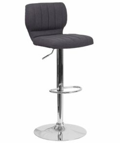 Flash Furniture - Contemporary Vinyl Adjustable Height Barstool - Charcoal Fabric