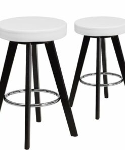Flash Furniture - Trenton Series Contemporary Vinyl Counter Height Stool (set of 2) - White