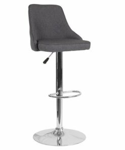 Flash Furniture - Trieste Contemporary Adjustable Height Barstool - Dark Gray Fabric