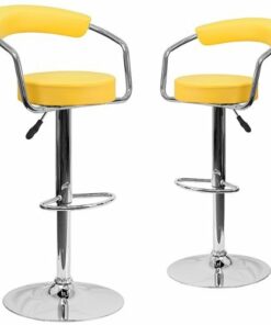 Flash Furniture - Contemporary Vinyl Adjustable Height Barstool (set of 2) - Yellow