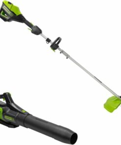 Greenworks - 80 Volt Front Mount String Trimmer & Brushless Axial Blower Combo (2Ah battery & charger included) - Green