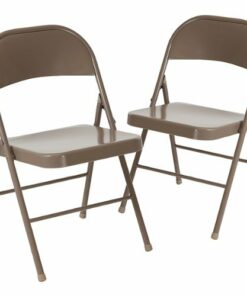 Flash Furniture - Hercules Metal Upholstered Folding Chair (set of 2) - Beige