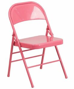 Flash Furniture - Hercules Metal Upholstered Folding Chair - Bubblegum Pink