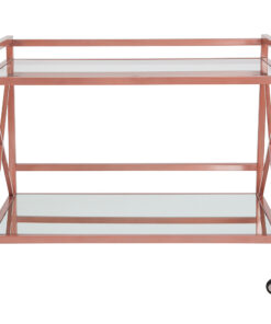 Flash Furniture - Glenwood Park Kitchen Serving Cart - Clear/Rose Gold