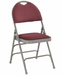 Flash Furniture - Hercules Fabric Upholstered Folding Chair - Burgundy Fabric/Gray Frame