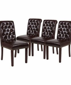 Flash Furniture - Hercules Dining Chair (Set of 4) - Brown LeatherSoft
