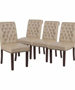 Flash Furniture - Hercules Dining Chair (Set of 4) - Beige LeatherSoft