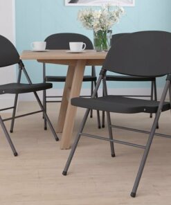 Flash Furniture - Hercules Series Plastic Folding Chair (set of 4) - Black