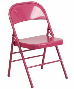 Flash Furniture - Hercules Metal Upholstered Folding Chair - Shockingly Fuchsia